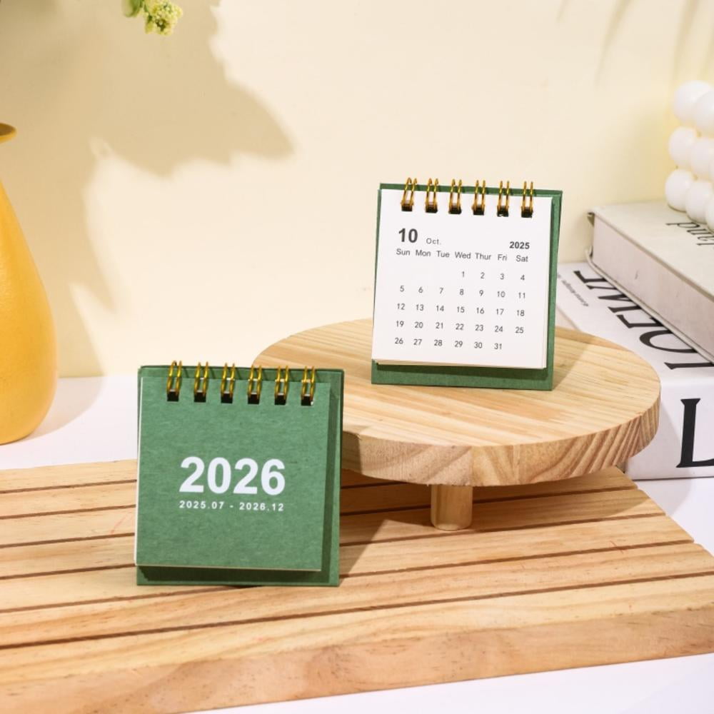 2025.7-2026.12 English Calendar Simple Solid Mini Desktop Calendar ...