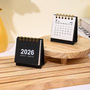 2025.7-2026.12 English Calendar Simple Solid Mini Desktop Calendar Paper Desk Note Calendar Dual Daily Scheduler Table Planner Office Decoration