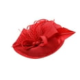 thumbnail image 1 of 2025 8in Wide Brim Tea Party Hat - Faux Linen Sun Hat for Women's Garden Weddings & Races, 1 of 6