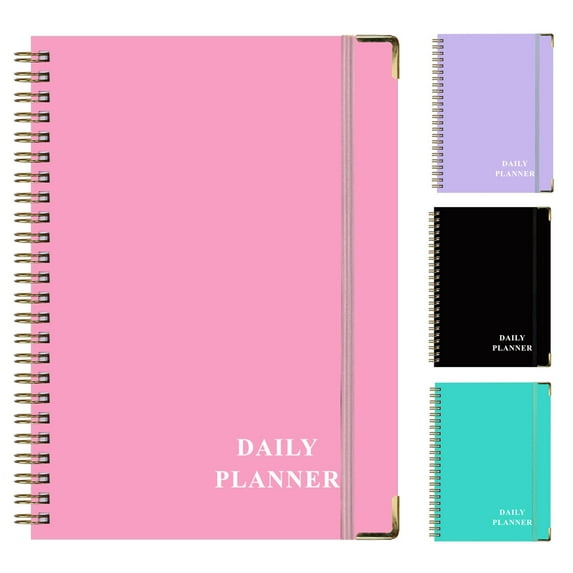 2025 A5 Coil Planner 12-Month Work Schedule Notebook, Daily Check-In Journal, Time Management System with Ribbon Marker