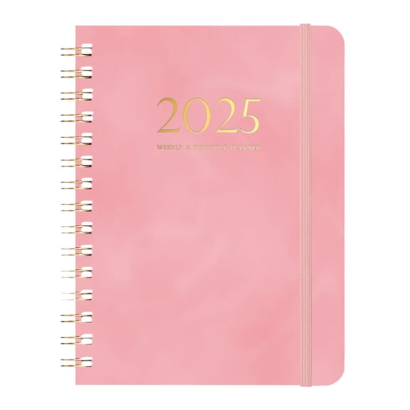 2025 A5 Spiral Weekly Travel Planner Notebook, Vertical Weekly & Monthly Calendar Inserts, 140 Pages Work Journal for Travel & Meeting Records