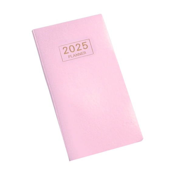 2025 A6 Schedule Planner Book, Laser Starry Leather Weekly Notebook, Thin Daily Organizer for Appointment Tracking and Goal Management for Students D