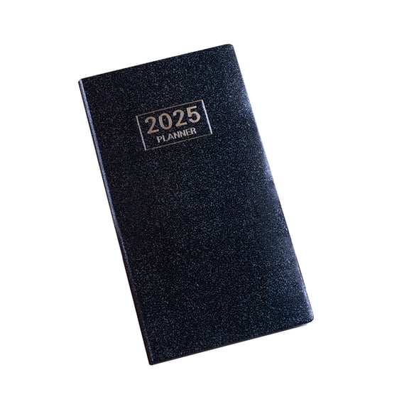 2025 A6 Weekly Schedule Book, Laser Starry Color Leather Cover Planner, Thin Daily Organizer for Time Management and Goal Tracking for Busy Professionals C