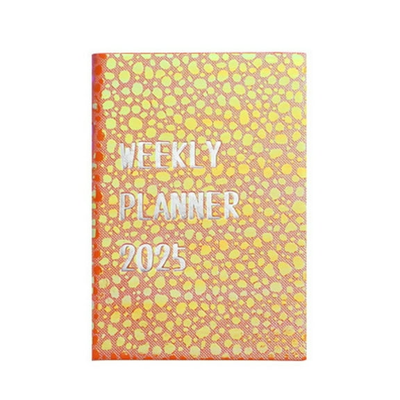 2025 A7 Mini Portable PU Cover Weekly Pocket Planner Compact Daily Schedule Journal Notebook For Travel Schedule Tracking, Office Quick Note Recording And Pocket Daily Plan Arrangement
