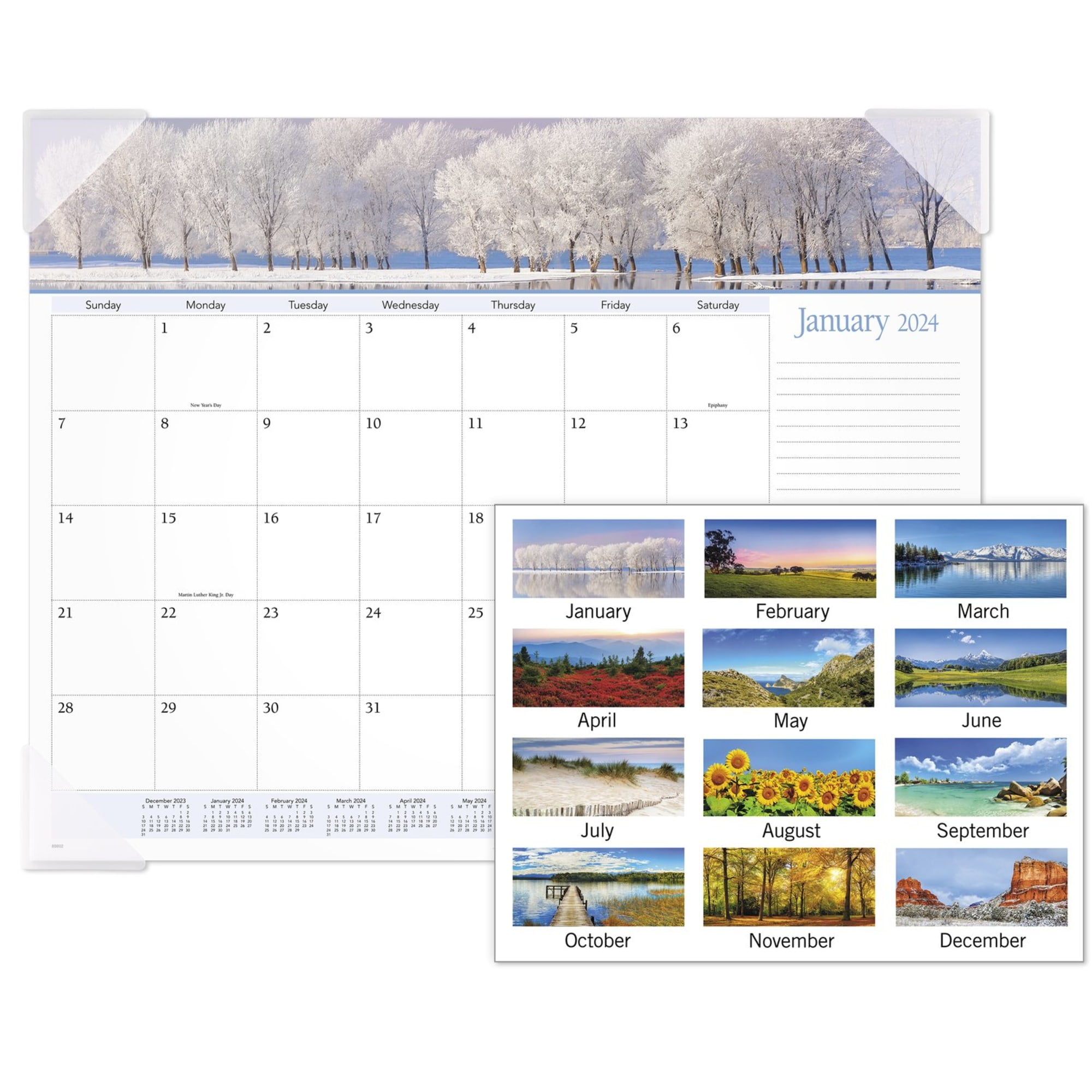 2025 AT-A-GLANCE® Panoramic Landscape Monthly Desk Pad, 21-3/4" x 17", Scenic, January 2025 To December 2025, 89802
