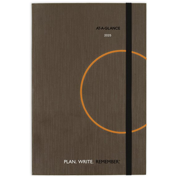 AT-A-GLANCE Plan Write Remember 2025 Daily Planning Notebook Casebound Gray