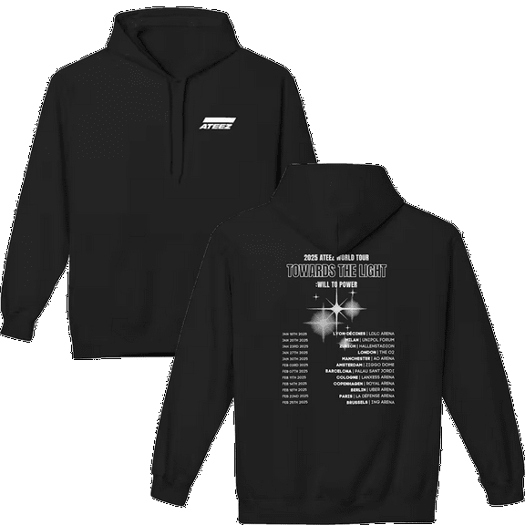 2025 ATEEZ world tour hooded towards the light will to power tour Hooded Drawstring Pocket Sweatshirt Men/women Pullover