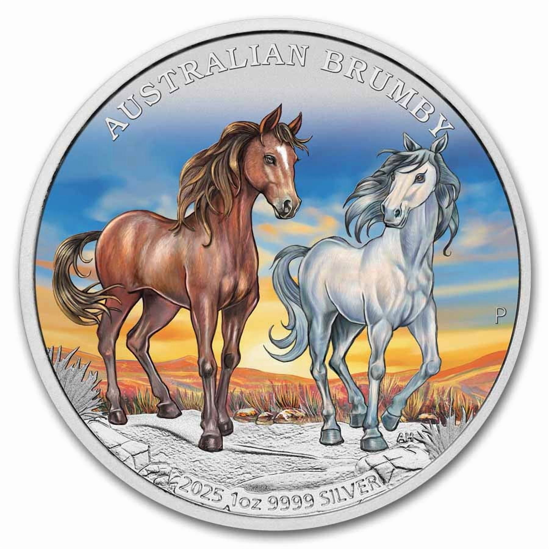 PERTH MINT 2025 AUS 1 oz Silver Colorized Australian Brumby (Box & COA)