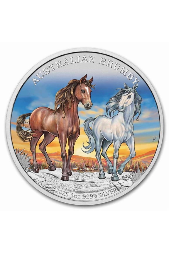 2025 AUS 1 oz Silver Colorized Australian Brumby (Box & COA)