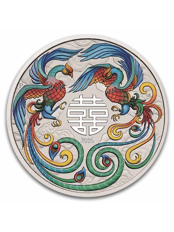 2025 AUS 1 oz Silver Double Phoenix Colorized BU (Multi, Cap)