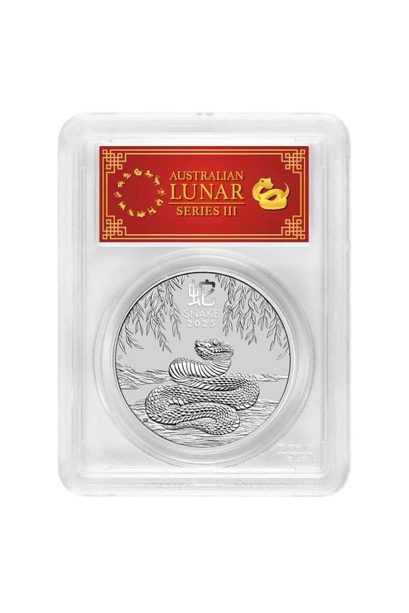 2025 AUS 1 oz Silver Lunar Snake MS-70 PCGS (FS, Red Label)