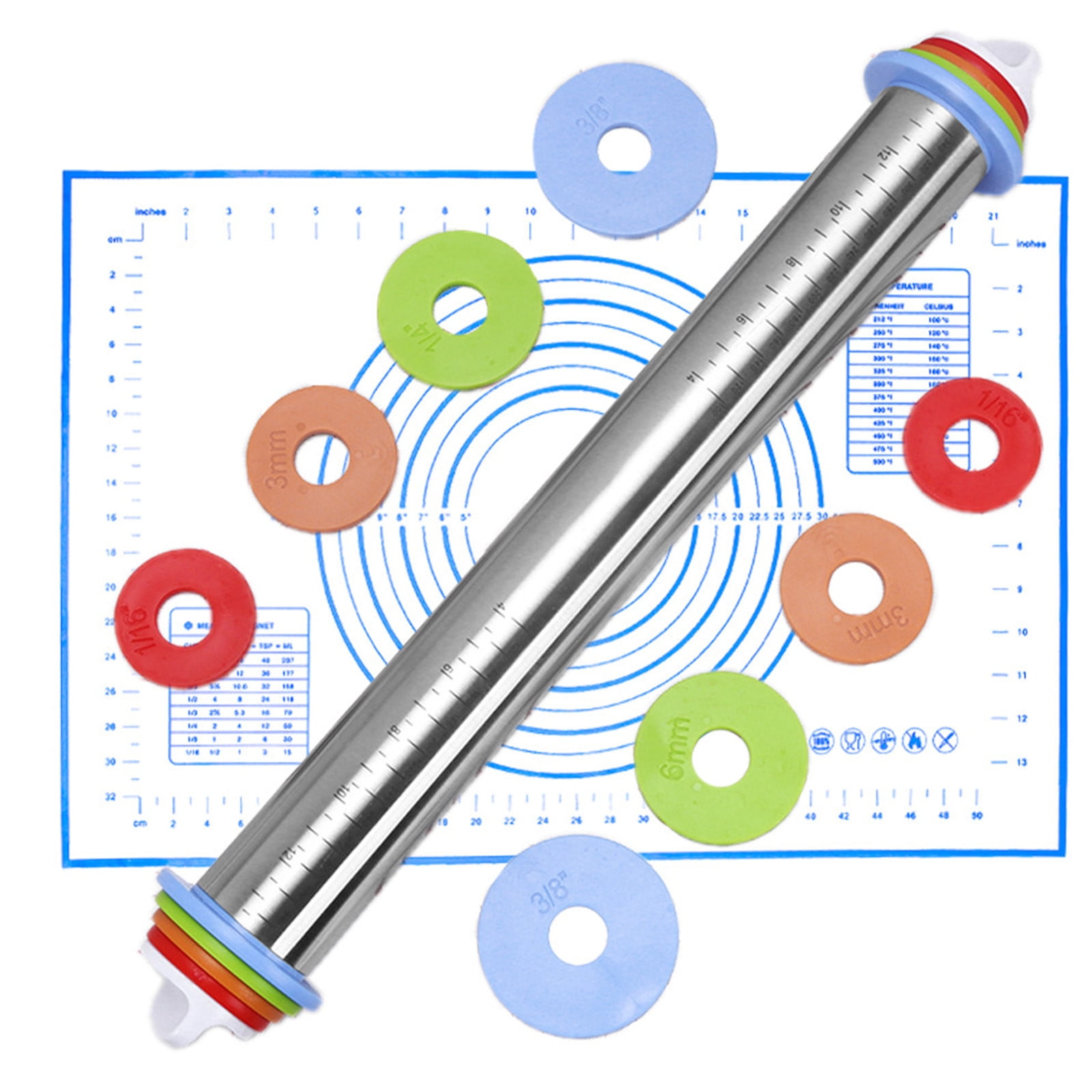 2025 Adjustable Stainless Steel Rolling Pin | 17 Inch Professional ...