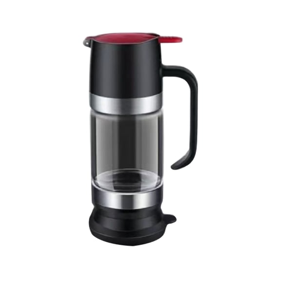 2025 Advanced Glass Dispenser Leakproof Glass Maple Syrup Dispenser 9 Oz Jar with Handle Coffee Tea Syrup Dispenser (Black)