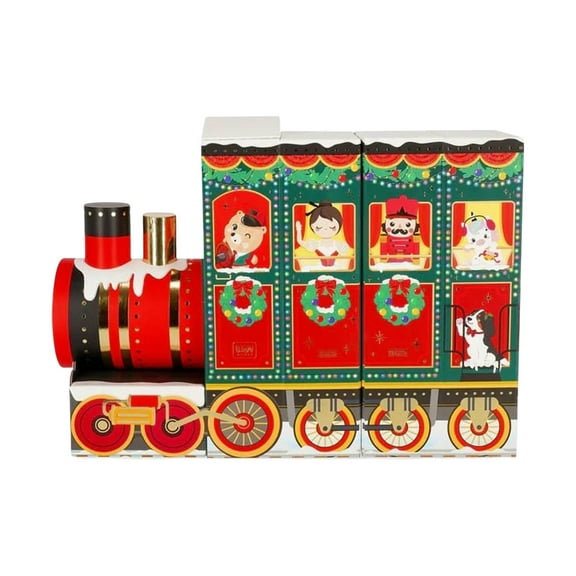 2025 Advent Calendar Train - 14Inch Countdown Train Display with 24 Drawers, Festive Holiday Centerpiece for Home & Office