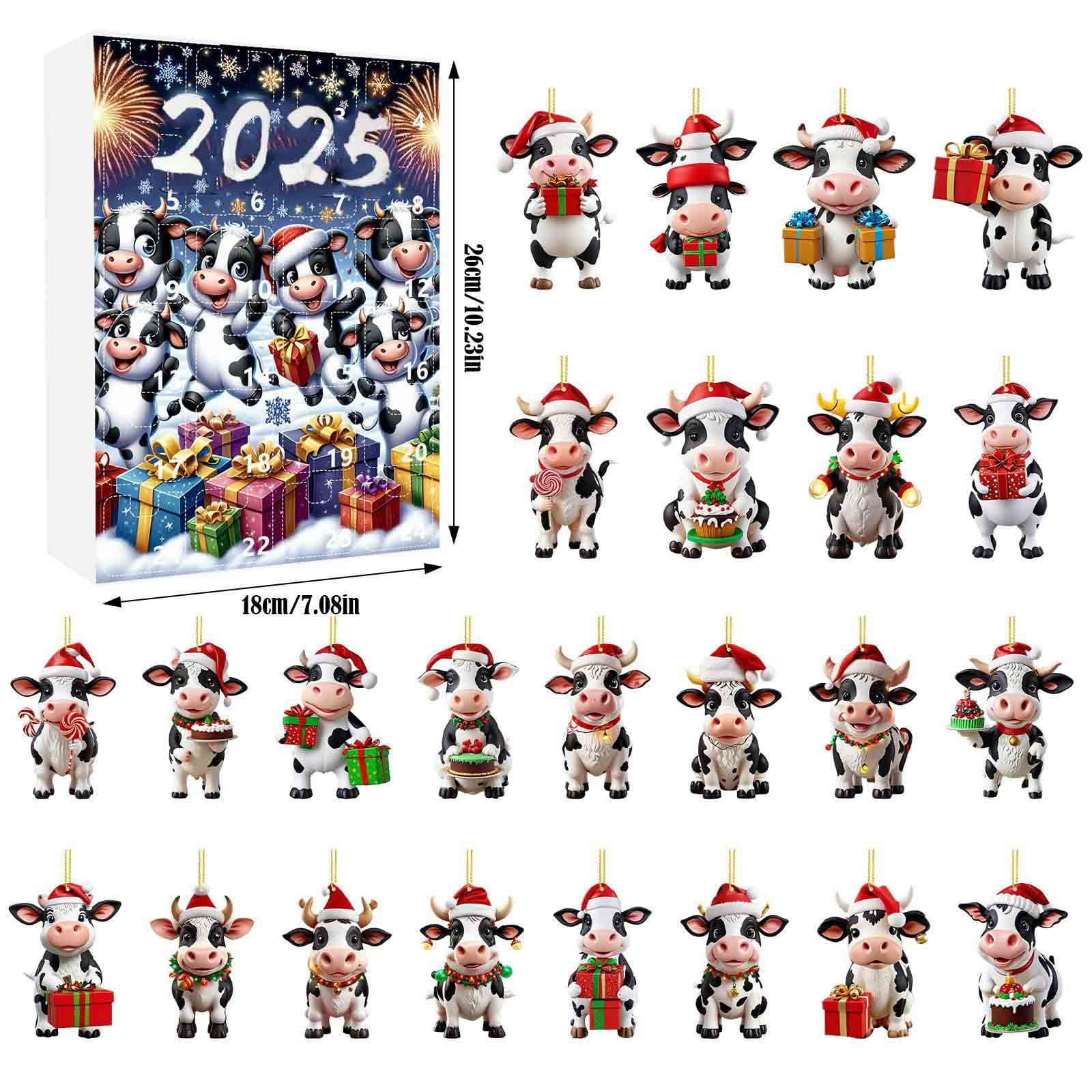 2025 Advent Countdown Calendar Christmas Advent Calendar With Cute Cow ...