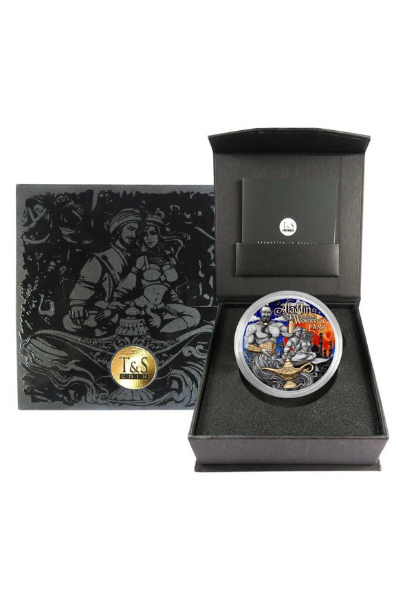 2025 Aladdin and the Wonderful Lamp 2 oz Antiqued Silver Coin By T&S Coin Mintage of 500