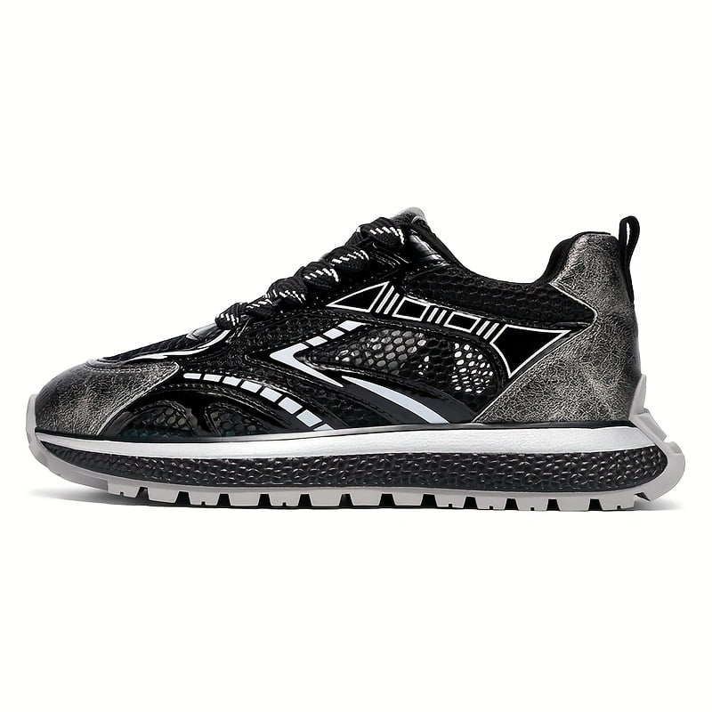 2026 All-Season Men'S Fashion Sneakers -  Low-Top Lace-Up Casual Shoes for Hiking, Outdoor & Daily Wear, Hiking Shoes, Modern Sneakers，Thick Cushioned PVC Sole, Breathable Fabric & Synthetic Upper