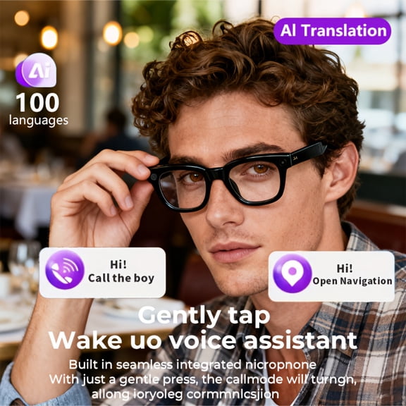 2025 All-Terrain Touch AI Smart Glasses | 4K Shake-Proof Video | Real-time Multilingual Translation