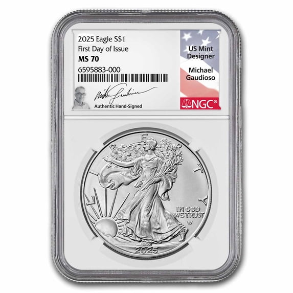 2025 American Silver Eagle MS-70 NGC (FDI, Gaudioso)
