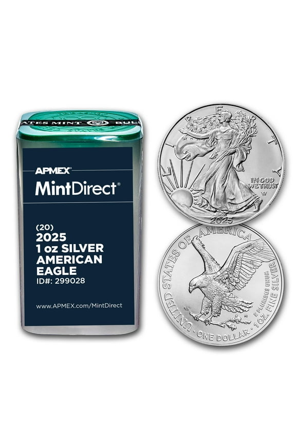 2025 American Silver Eagles (20-Coin MintDirect Tube)