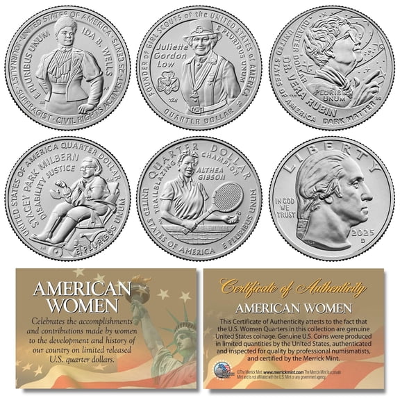 2025 American Women Quarters US Mint 5-Coin Complete Set in Capsules (D-Mint)
