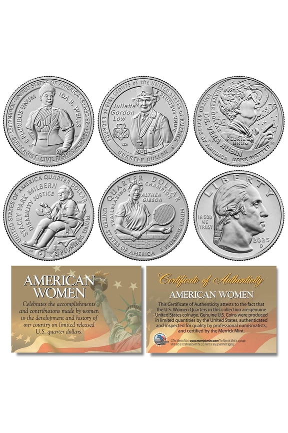 2025 American Women Quarters US Mint 5-Coin Complete Set in Capsules (D-Mint)