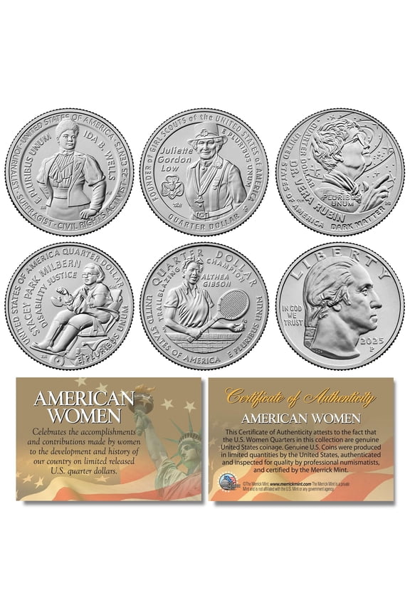2025 American Women Quarters US Mint 5-Coin Complete Set in Capsules (P-Mint)