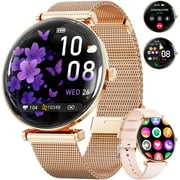 LZUEFK 1.43’ Women's Smartwatch, Fitness Tracker with 100+ Exercise Modes, Answer/Call, Fitness Watch fits for Android & Iphone Devices (Gold)