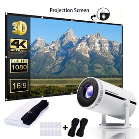 2025 Android 11 Smart Projector: Native 1080P 4K Decode, WiFi 6 & BT 5.2, Auto Keystone, Compatible with Phone/Laptop/TV Stick
