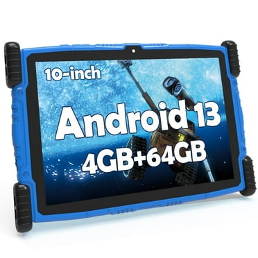 2025 Android 13 tablet,10" Android Kids Tablet 4GB 64GB, Kid-Proof Case with Kickstand, Quad-Core 1.6