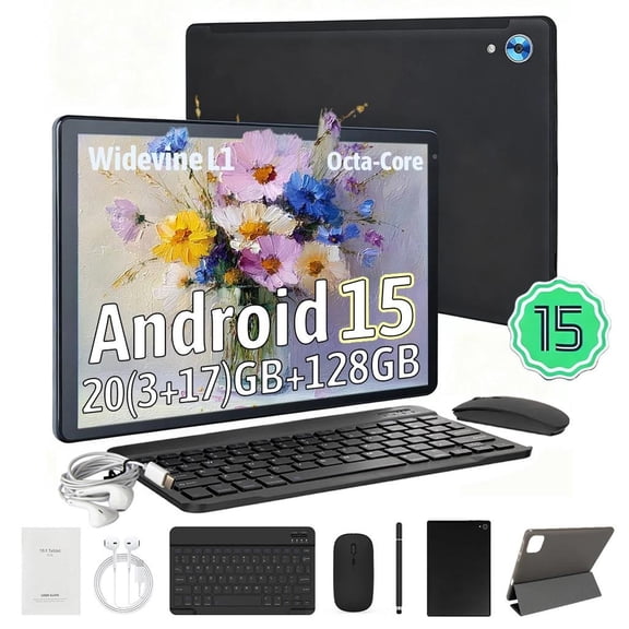 2025 Android 15 Tablet 11 Inch 20GB RAM 128GB ROM Widevine L1 WiFi 5/8MP Camera