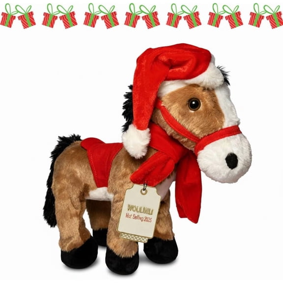 2025 Animated Plush Horse – Walking Toy, Electric Stuffed Animal Plush Interactive Horse Toy Figures, Soft Interactive Pony with Joyful Neighing Sounds Dancing (Spotted)