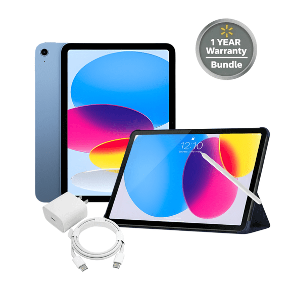 Open Box 2025 Apple 11-inch iPad A16 Wi-Fi + Cellular 128GB - Blue ( Bundle with Stylus Pen)