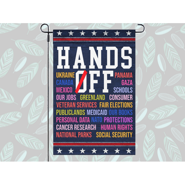 2025 April & May Hands Off Protest Signs, Social Security And Medicare Protest Flag Vivid Color Fade Resistant Polyester Room Decor Indoor Outdoor(Without Flagpole)