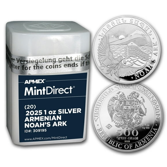 2025 Armenia 1 oz Silver Noahs Ark (20-Coin MintDirect Tube)