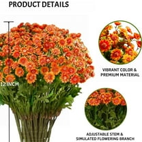2025 Artificial Sunset Mums, Artificial Mums That Look Real - UV Resistant, Waterproof, Windproof, Fake Fall Flower Daisy With Eucalyptus, Look Real, Full, Vibrant