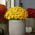 thumbnail image 1 of 2025 Artificial Sunset Mums, Artificial Outdoor Sunset Mums Flowers - UV Resistant, Waterproof, Windproof, Fake Fall Flower Daisy With Eucalyptus, Look Real, Full, Vibrant, 1 of 4