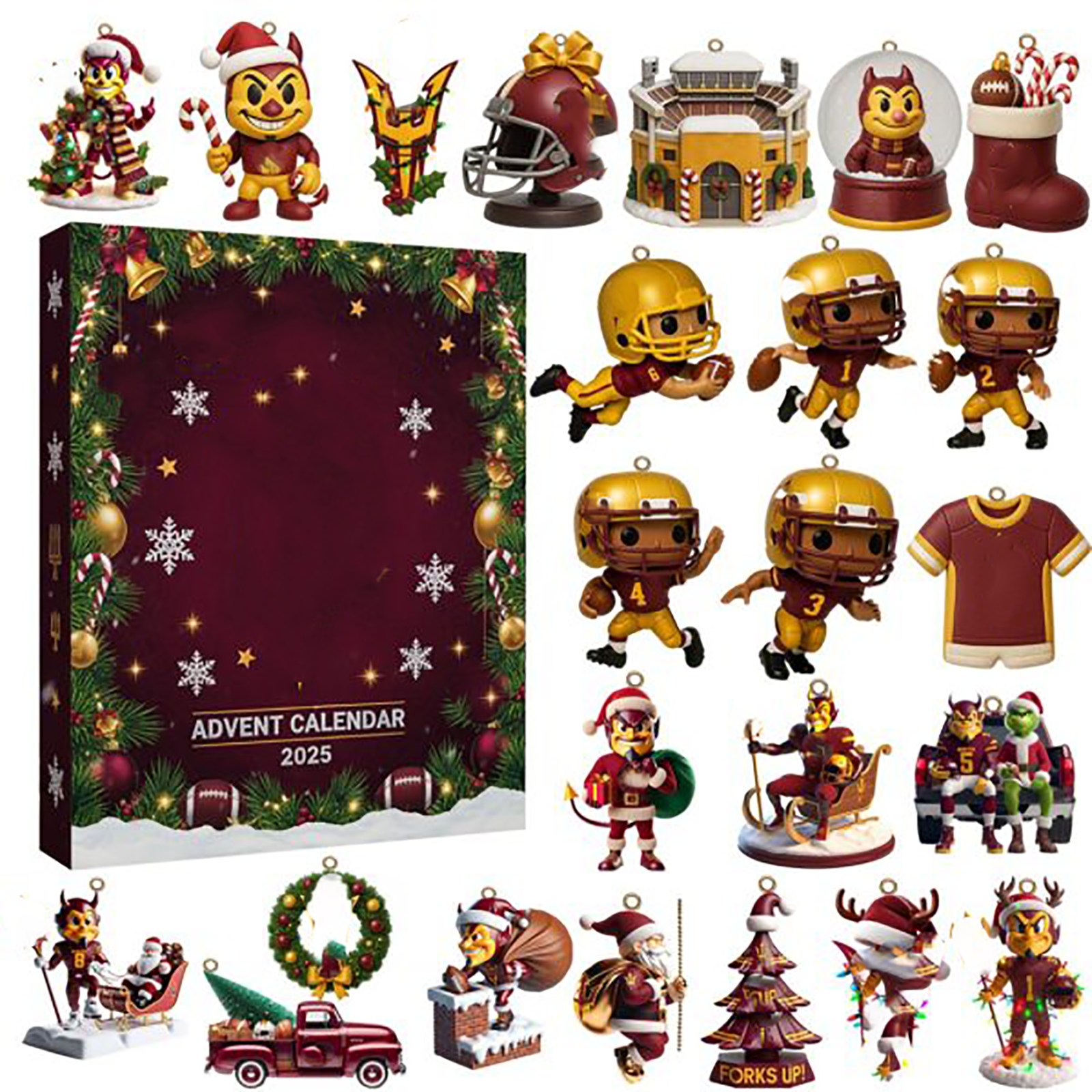 2025 Asu Sun Devils Christmas Advent Calendar 24 Days Of