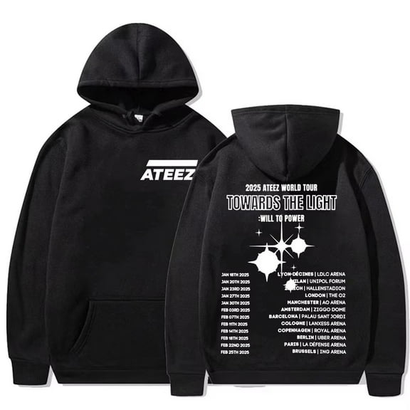 2025 Ateez World Tour Towards The Light: Will To Power Hoodies Unisex Fashion Sweatshirt Pullover Casual Streetwear