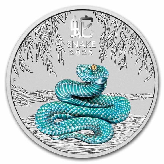 2025 Australia 1/4 oz Silver Lunar Snake BU Colorized (Cap)