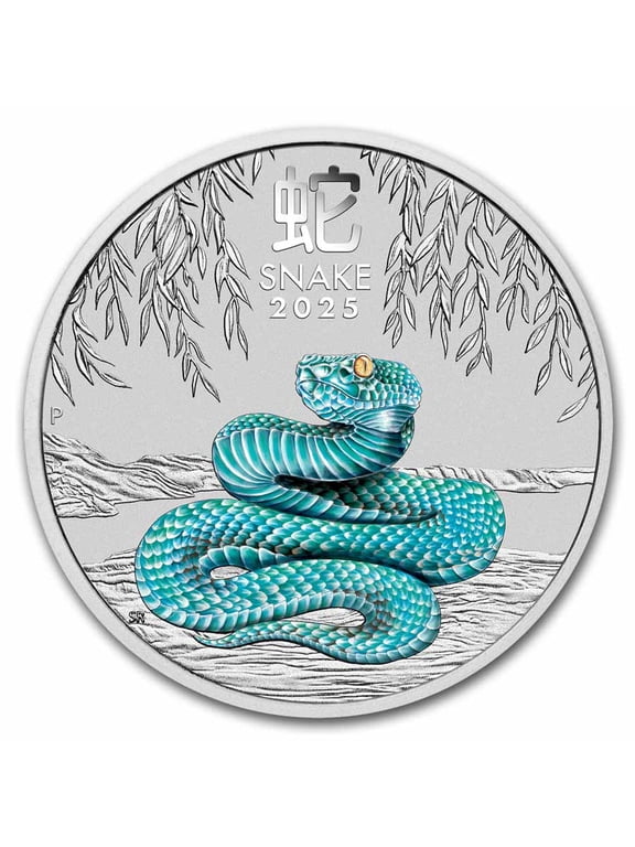 2025 Australia 1/4 oz Silver Lunar Snake BU Colorized (Cap)