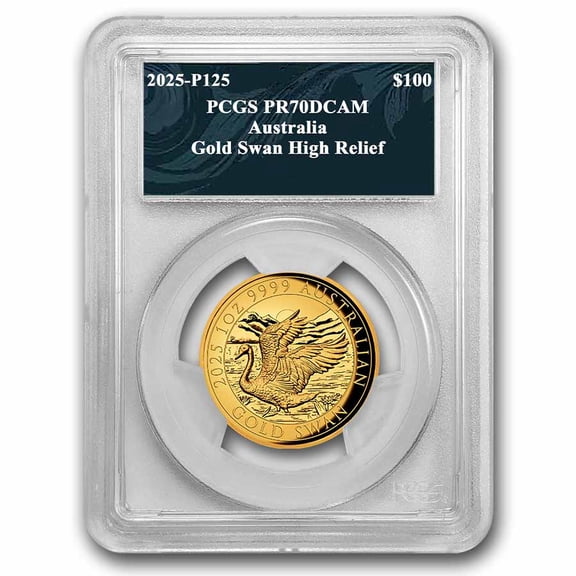 2025 Australia 1 oz Gold Swan PR-70 PCGS DCAM HR (Swan Label)