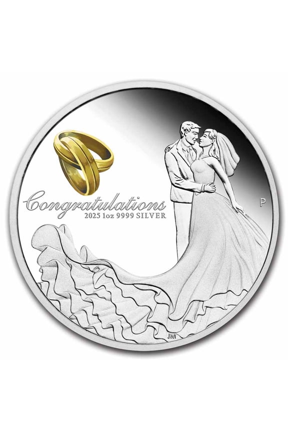 2025 Australia 1 oz Silver Colorized Wedding Proof (Box)