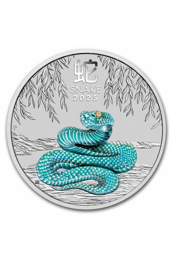 2025 Australia 1 oz Silver Lunar Snake BU (Colorized, SIII)