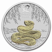2025 Australia 1 oz Silver Lunar Snake Gilded, w/Box & COA