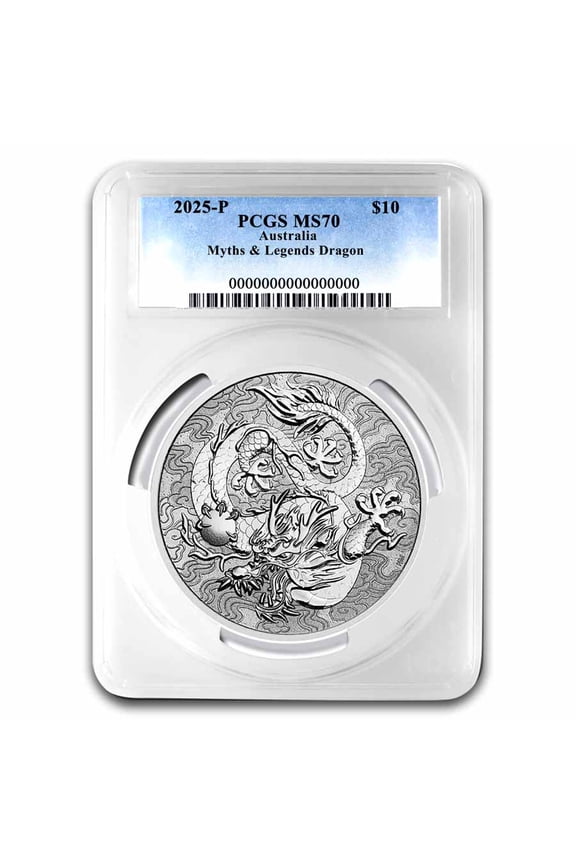 2025 Australia 10 oz Silver Dragon MS-70 PCGS