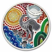 2025 Australia 2 oz Silver Colorized Emu Utingat Antiqued