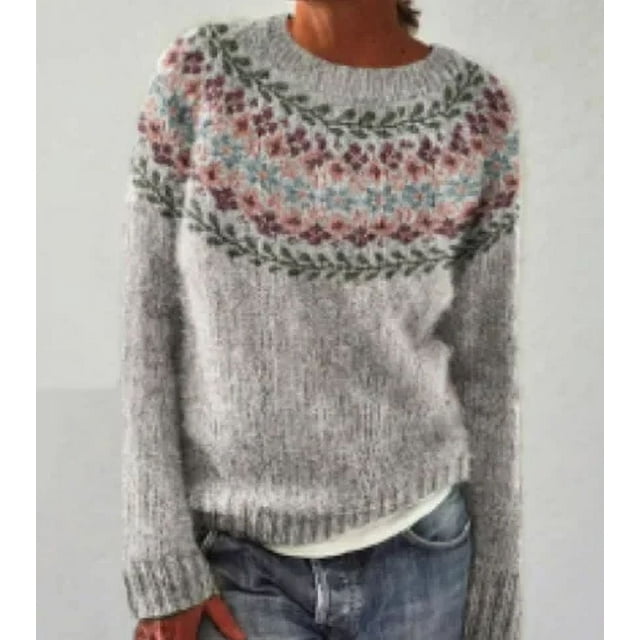 2025 Autumn Knit Women Sweater Long Sleeve Oneck Sweaters Female