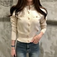 thumbnail image 1 of 2025 Autumn Long Sleeve Fashion Women Cardigans Sweater Knitted Coat Short Casual Single Breasted Korean Slim Chic Ladies Tops, 1 of 10