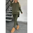 thumbnail image 1 of 2025 Autumn Winter Women's Casual Solid Color Round Neck Long Sleeve Tops Korean Style Basic Wear Everyday Fashion Simple Outfit, 1 of 9